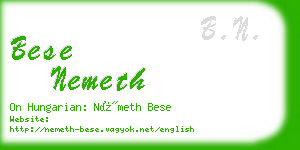 bese nemeth business card